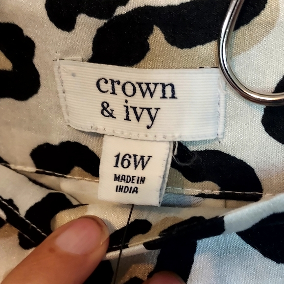 Crown & Ivy Plus Size Animal Print Midi Skirt Metallic 16W NWT Mobwife - Picture 9 of 13